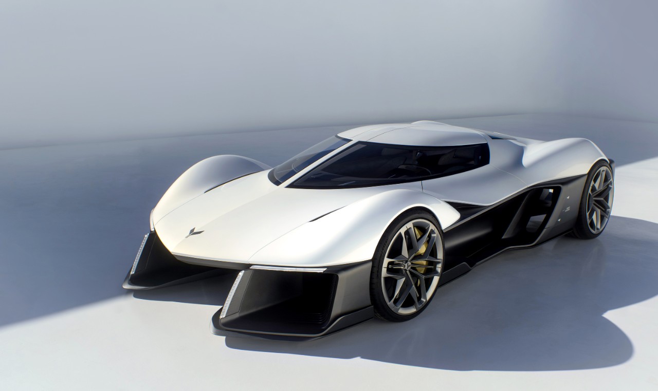 El nuevo auto concpeto Chevrolet Corvette, vista 3/4.